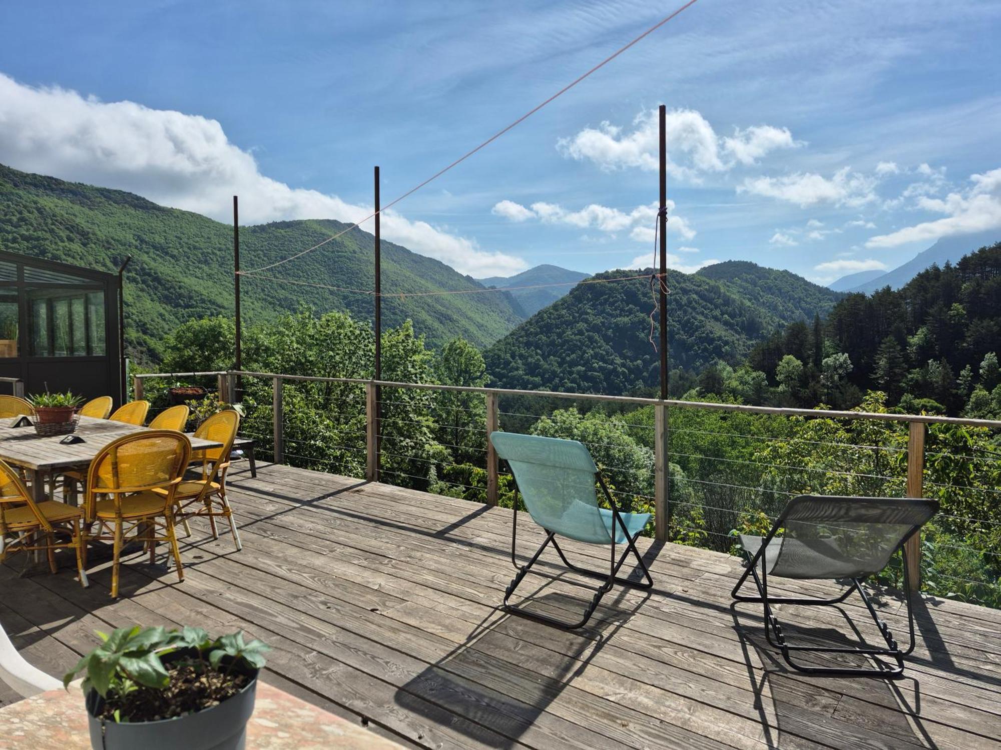 Grande Terrasse Avec Vue Entre Mediterranee Et Pays Cathare Cailla Extérieur photo